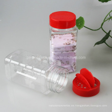 500ml Clear pet condimento jarra con tapón de tornillo rojo (PPC-PSB-78)